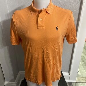 Ralph Lauren Mens Light Orange Soft Cotton Polo Shirt Size Medium Classsic Fit